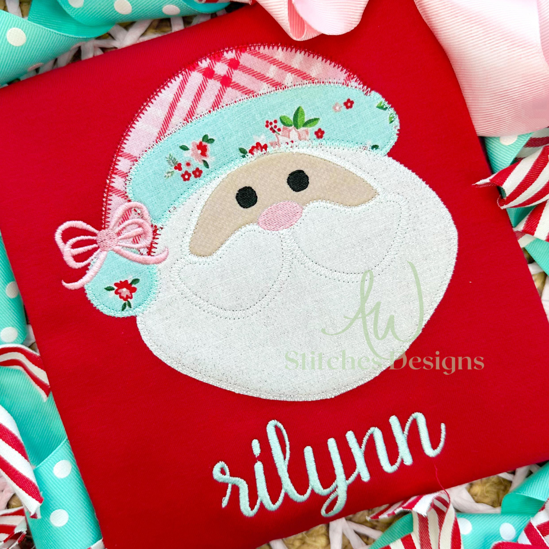 Santa Claus Applique with Bow