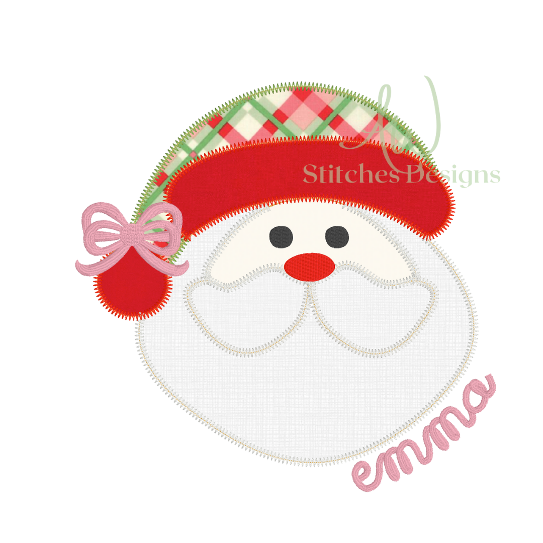 Santa Claus Applique with Bow