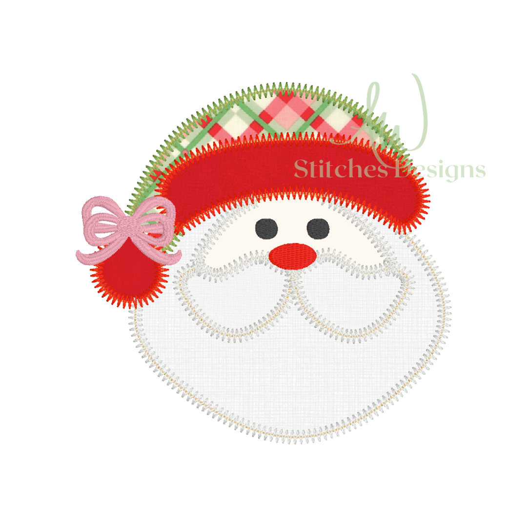 Santa Claus Applique with Bow