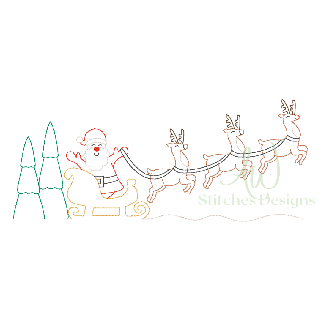 Santa Vintage Line Design