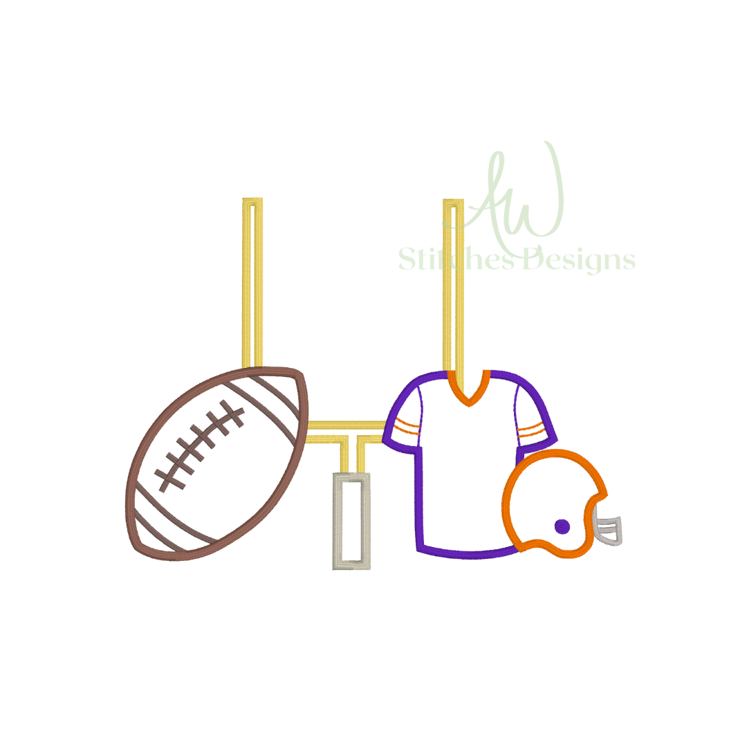 Football Jersey Game Day satin stitch outline