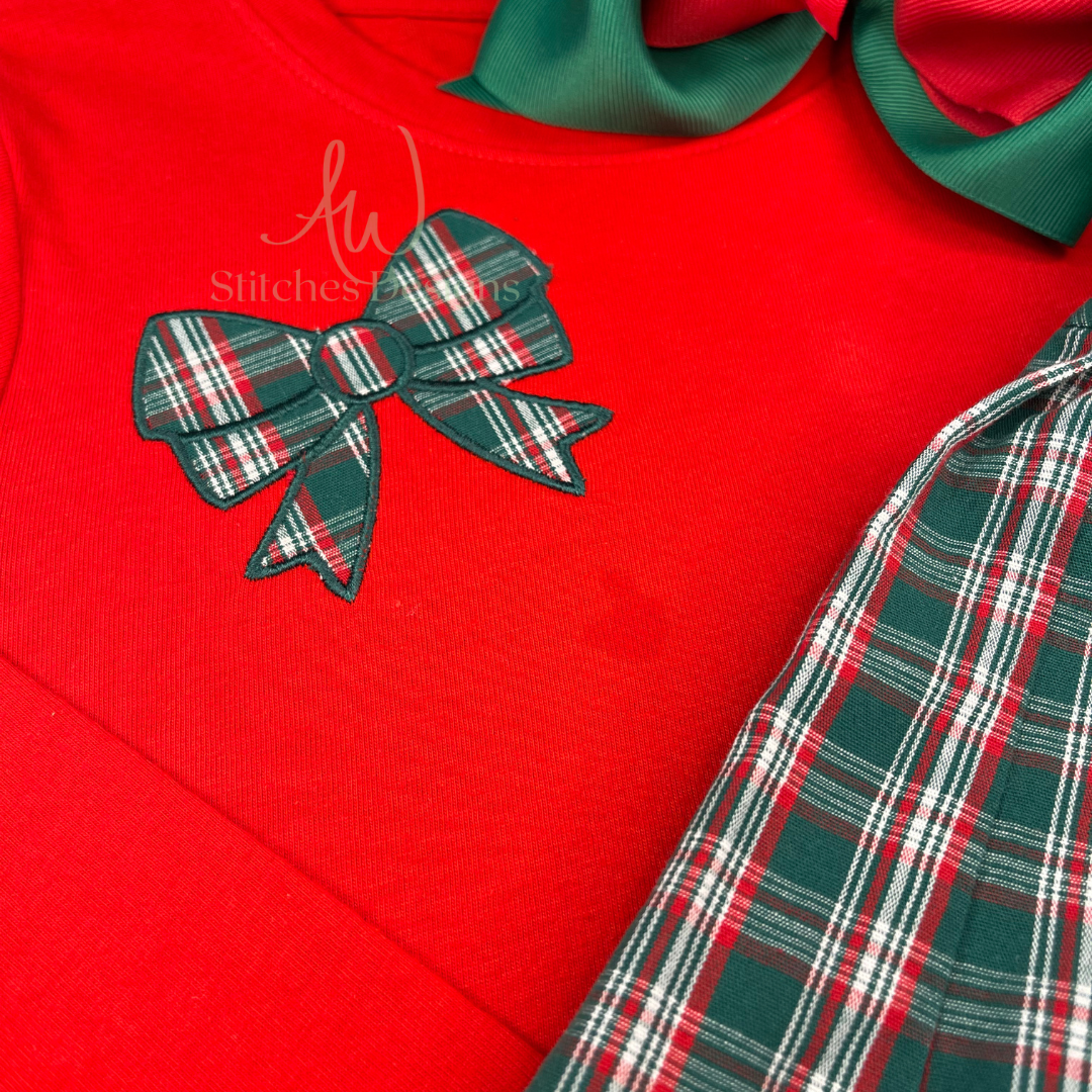 Classic Satin Applique Bow Design for Machine Embroidery