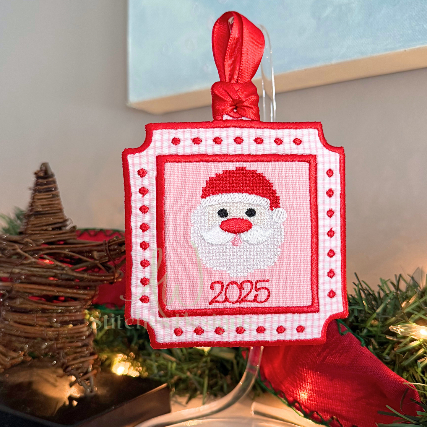 Mini Christmas Santa Cross Stitch embroidery design