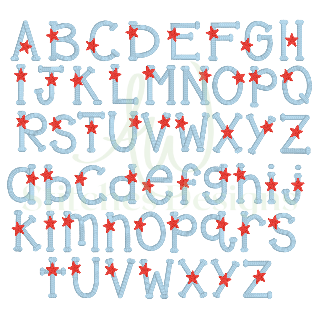 Star Spangled Satin Print Font