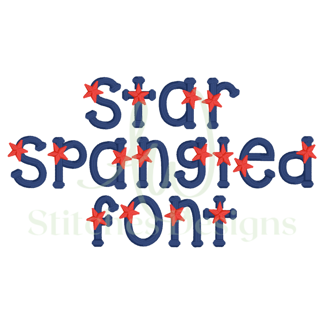 Star Spangled Satin Print Font