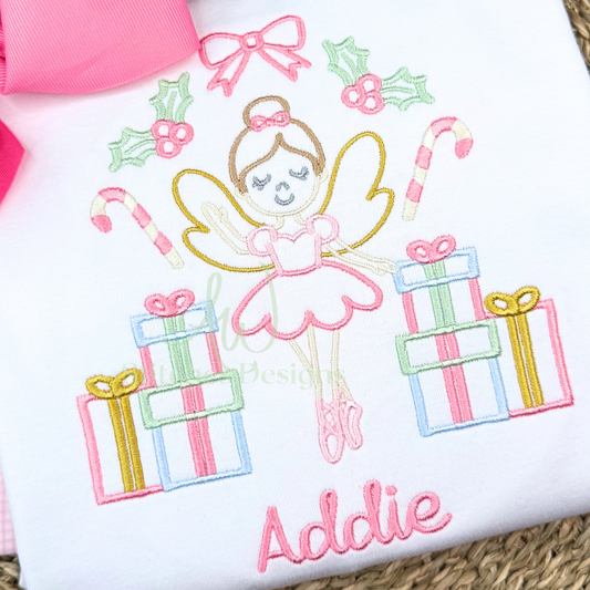 Sugar Plum Fairy satin stitch machine embroidery design file