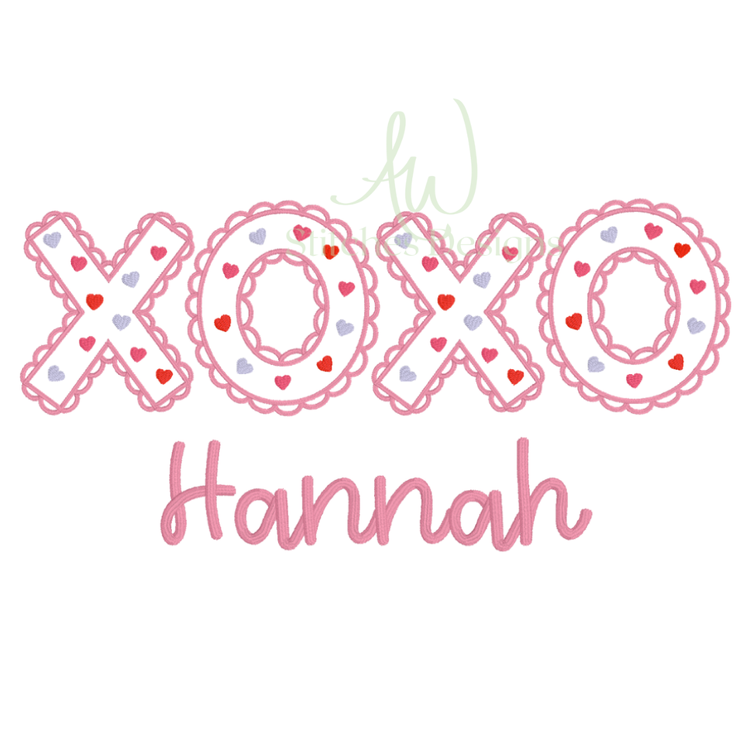 XOXO Satin Stitch