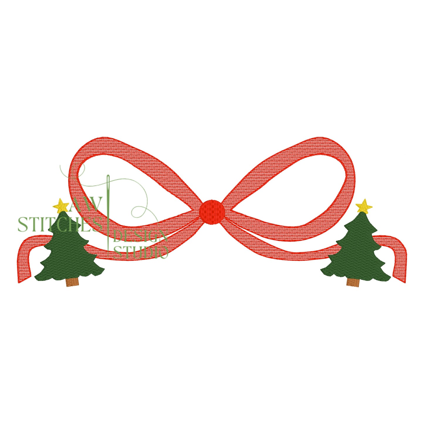 Christmas tree sketch bow