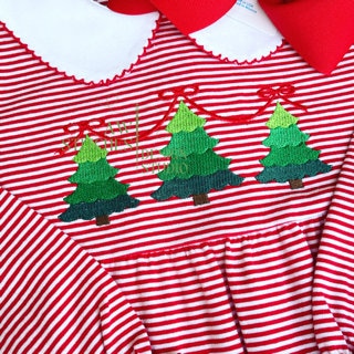 Christmas Tree Trio with Ribbon Bow