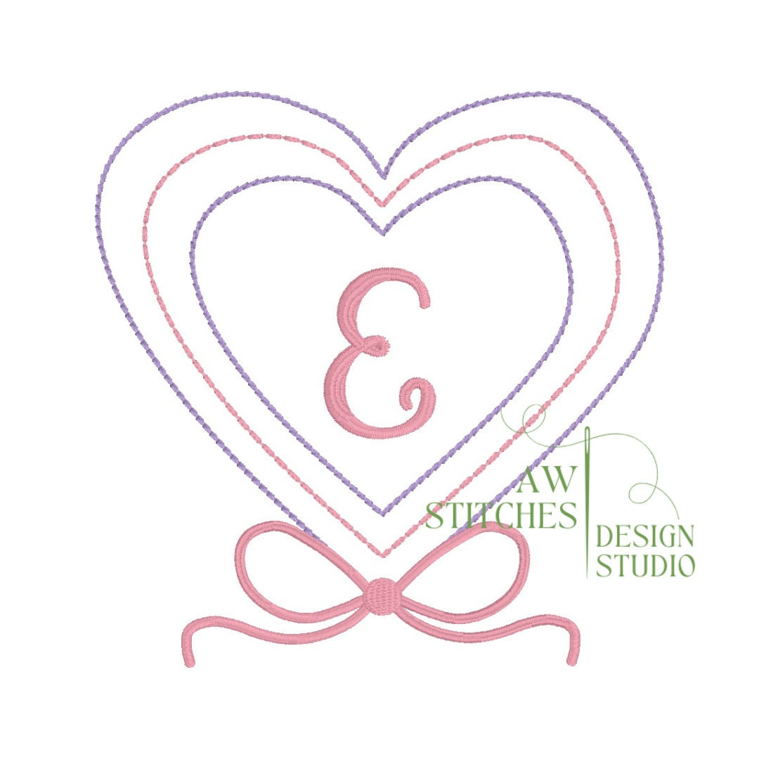 Hearts with Bow Monogram Frame