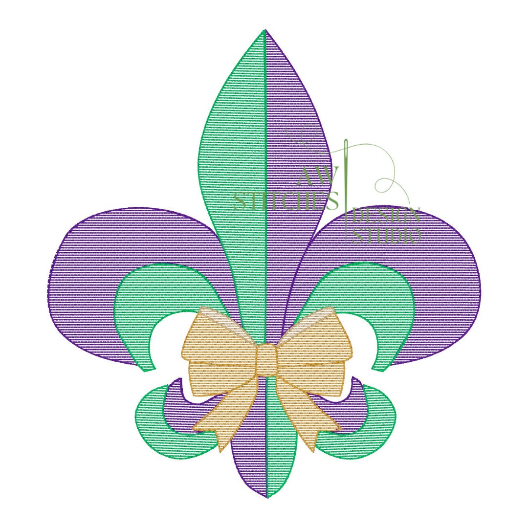 Fleur de lis with bow