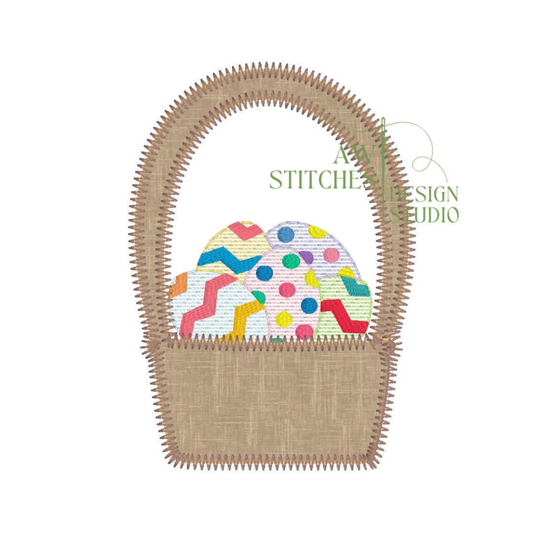 Easter Basket 4x4 Zig Zag Applique