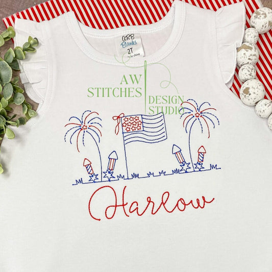 Patriotic Line with Bow