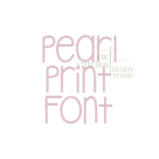 The Pearl Print Font - Embroidery Font